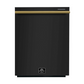 FORNO Espresso Package - 36" Refrigerator and Dishwasher in Black with Antique Brass Handles