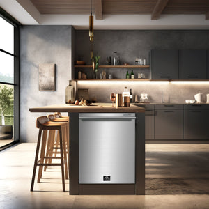 FORNO Pozzo 24" Built-In Tall Tub Dishwasher in Stainless Steel, FDWBI8067-24S