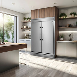 FORNO Appliance Package - 48" Gas Range and 60" Refrigerator with Modern Grill Trim, FBDL-018-03CAUS