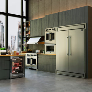 FORNO Asciutto 24" 4.41 cu.ft  Dry Aging Cabinet with LED Lighting and Adjustable Shelves in Stainless Steel, FFSDA6840-24