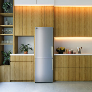 FORNO Guardia 23.4" 10.8 cu. ft. Left Swing Refrigerator with Bottom Freezer in Stainless Steel, FFFFD1778-24LS