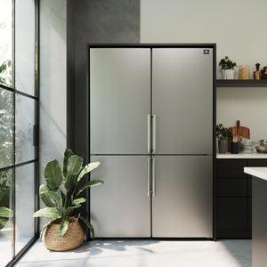 FORNO Guardia 46.8" 21.6 cu. ft. Side-By-Side Refrigerator with Bottom Freezer in Stainless Steel, FFFFD1778-48