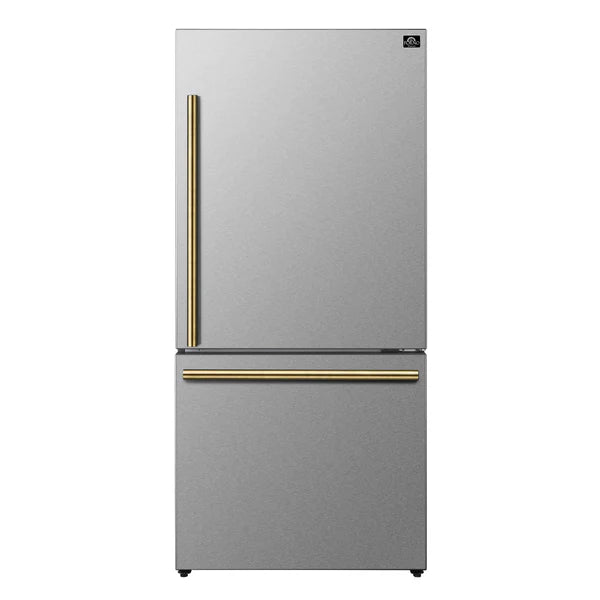 Forno Milano Espresso 31" Bottom Freezer Right Swing Door Refrigerator 17.2 cu. ft. in Stainless Steel