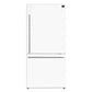 FORNO Espresso Package - 30" Electric Range, Refrigerator and Dishwasher in White with Stainless Steel Handles
