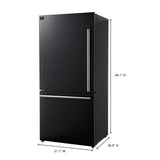 Forno Milano Espresso 31" 17.2 Cu. Ft. Refrigerator and Bottom Freezer with Ice Maker in Black