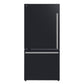 FORNO Espresso Milano 62" 34.4 cu. ft. Side-By-Side Refrigerator with Ice Maker in Black with Stainless Steel Accents, FFFFD1787-60BLK