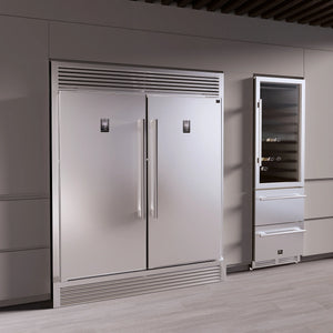 FORNO Appliance Package - 48" Gas Range and 60" Refrigerator with Grill Trim, FBDL-019-04CAUS