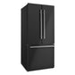FORNO Espresso Gallipoli 30" 17.5 Cu. Ft. Refrigerator with Ice Maker in Black with Stainless Steel Handles, FFFFD1974-31BLK