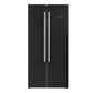 FORNO Espresso Package - 30" Electric Range, Range Hood and Refrigerator in Black with Stainless Steel Handles