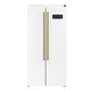 FORNO Espresso Package - 30" Electric Range, Range Hood, Refrigerator and Dishwasher in White with Antique Brass Handles