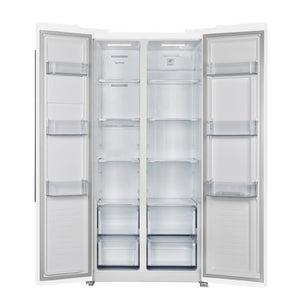 FORNO Espresso Salerno 33" 15.6 cu. ft. Refrigerator in White with Antique Brass Handles, FFRBI1805-33WHT