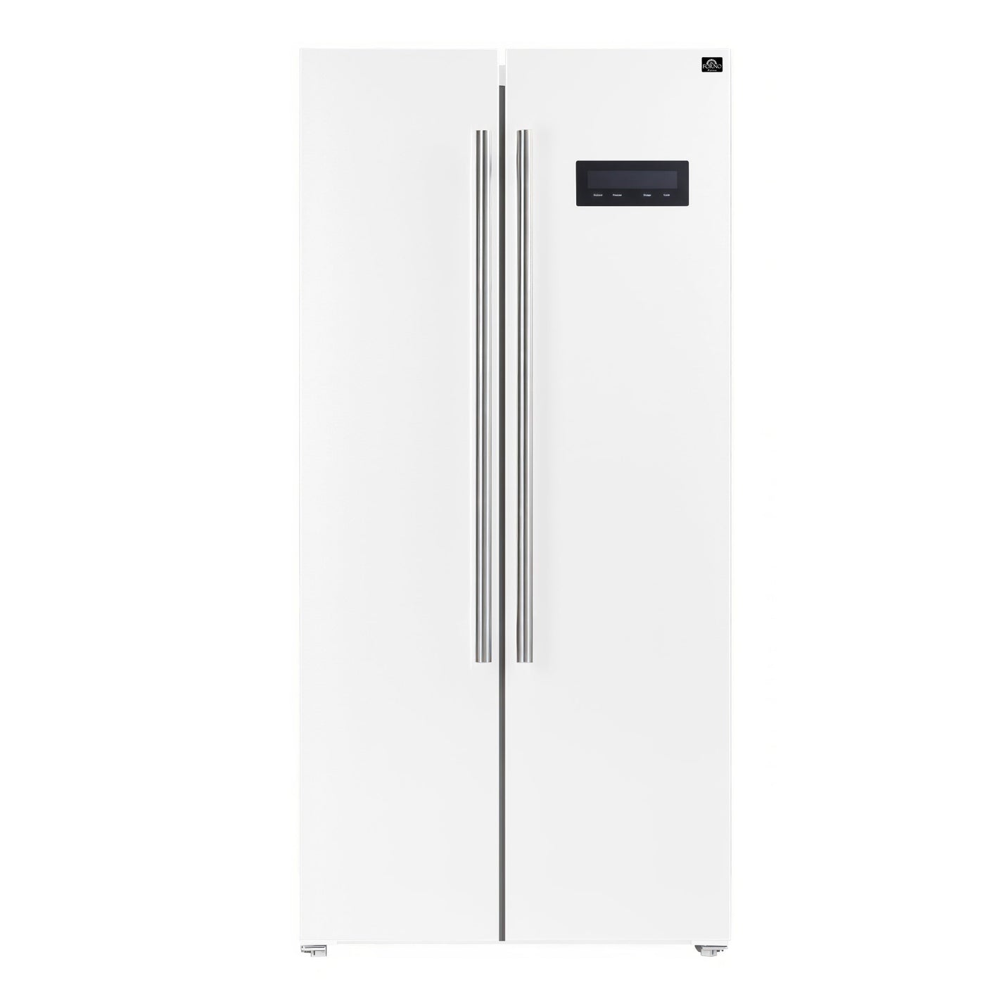 FORNO Espresso Salerno 33" 15.6 cu. ft. Refrigerator in White with Stainless Steel Handles, FFRBI1805-33WHT