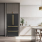 FORNO Espresso Package - 30" Electric Range, Range Hood and Refrigerator in Black with Antique Brass Handles