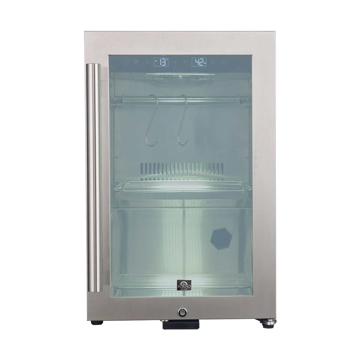 FORNO Asciutto 17" 1.84 cu.ft. Dry Aging Cabinet with LED Lighting and Adjustable Shelves in Stainless Steel, FFSDA6864-17