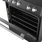 FORNO Espresso Package - 30" Electric Range, Range Hood and Refrigerator in Black with Antique Brass Handles