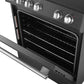 FORNO Espresso Package - 30" Electric Range, Refrigerator and Dishwasher in Black with Antique Brass Handles