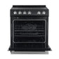 FORNO Espresso Leonardo 30" 5 cu. ft. Electric Range in Black with Stainless Steel Handles, FFSEL6012-30BLK