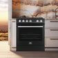 FORNO Espresso Leonardo 30" 5 cu. ft. Electric Range in Black with Stainless Steel Handles, FFSEL6012-30BLK