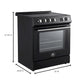 FORNO Espresso Leonardo 30" 5 cu. ft. Electric Range in Black with Stainless Steel Handles, FFSEL6012-30BLK