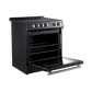 FORNO Espresso Package - 30" Electric Range, Range Hood, Refrigerator and Dishwasher in Black with Antique Brass Handles