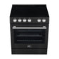 FORNO Espresso Leonardo 30" 5 cu. ft. Electric Range in Black with Stainless Steel Handles, FFSEL6012-30BLK