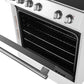 FORNO Espresso Package - 30" Electric Range, Range Hood, Refrigerator and Dishwasher in White with Antique Brass Handles
