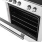 FORNO Espresso Package - 30" Electric Range and Range Hood in White with Antique Brass Handles, FBDL-002-03US