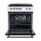 FORNO Espresso Leonardo 30" 5 cu. ft. Electric Range in White with Stainless Steel Handles, FFSEL6012-30WHT