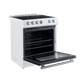 FORNO Espresso Package - 30" Electric Range and Range Hood in White with Antique Brass Handles, FBDL-002-03US