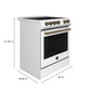 FORNO Espresso Leonardo 30" 5 cu. ft. Electric Range in White with Stainless Steel Handles, FFSEL6012-30WHT