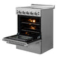 FORNO Loiano 24" 2.3 cu. ft. Freestanding Electric Range with 4 Element Burners, Storage Drawer and Air Fryer Kit in Stainless Steel, FFSEL6069-24