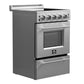 FORNO Loiano 24" 2.3 cu. ft. Freestanding Electric Range with 4 Element Burners, Storage Drawer and Air Fryer Kit in Stainless Steel, FFSEL6069-24