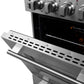 FORNO Loiano 24" 2.3 cu. ft. Freestanding Electric Range with 4 Element Burners, Storage Drawer and Air Fryer Kit in Stainless Steel, FFSEL6069-24