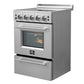 FORNO Loiano 24" 2.3 cu. ft. Freestanding Electric Range with 4 Element Burners, Storage Drawer and Air Fryer Kit in Stainless Steel, FFSEL6069-24