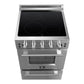 FORNO Loiano 24" 2.3 cu. ft. Freestanding Electric Range with 4 Element Burners, Storage Drawer and Air Fryer Kit in Stainless Steel, FFSEL6069-24