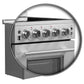 FORNO Loiano 24" 2.3 cu. ft. Freestanding Electric Range with 4 Element Burners, Storage Drawer and Air Fryer Kit in Stainless Steel, FFSEL6069-24