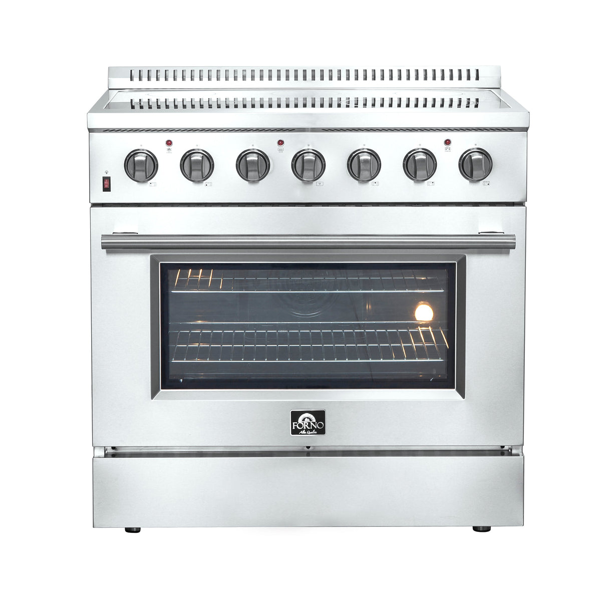 FORNO Galiano 36" 5.36 cu. ft. Freestanding Electric Range with 5 Elements in Stainless Steel, FFSEL6083-36