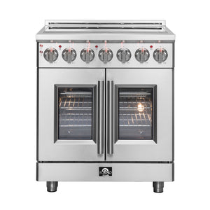 FORNO Massimo 30" 4.32 cu. ft. Freestanding French Door Electric Range with 5 Elements, FFSEL6955-30