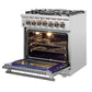 FORNO Massimo 30" 4.32 cu. ft. Freestanding Dual Fuel Range with 5 Sealed Burners, Air Fryer Kit, Wok Support & Griddle in White with Antique Brass Accents, FFSGS6125-30