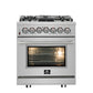 FORNO Appliance Package - 30" Dual Fuel Range, 30" Range Hood, Microwave Drawer, AP-FFSGS6125-30-W-3