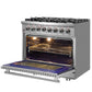 FORNO Massimo 36″ 5.36 cu. ft. Freestanding Dual Fuel Range with 6 Sealed Burners, Air Fryer Kit, Wok Support & Griddle in Stainless Steel, FFSGS6125-36