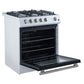 FORNO Espresso Leonardo 30" 5 cu. ft. Gas Range in White with Stainless Steel Handles, FFSGS1116-30WHT