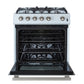 FORNO Espresso Leonardo 30" 5 cu. ft. Gas Range in White with Stainless Steel Handles, FFSGS1116-30WHT