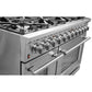 FORNO Massimo 48″ 6.58 cu. ft. Freestanding Dual Fuel Range with 8 Sealed Burners, Air Fryer Kit, Wok Support & Griddle in Stainless Steel, FFSGS6125-48
