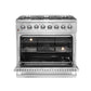FORNO Galiano 36" 5.36 cu. ft. Dual Fuel Range with 6 Italian Burners in Stainless Steel, FFSGS6156-36