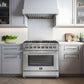 FORNO Galiano 36" 5.36 cu. ft. Dual Fuel Range with 6 Italian Burners in Stainless Steel, FFSGS6156-36