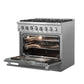 FORNO Galiano 36" 5.36 cu. ft. Dual Fuel Range with 6 Italian Burners in Stainless Steel, FFSGS6156-36