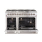 FORNO Galiano 48" 6.58 cu. ft. Dual Fuel Range with 8 Italian Burners in Stainless Steel, FFSGS6156-48