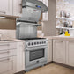 FORNO Capriasca 30" 4.32 cu. ft. Dual Fuel Range with 5 Italian Burners in Stainless Steel, FFSGS6187-30