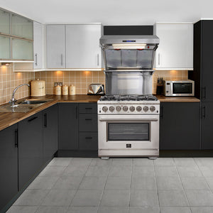 FORNO Capriasca 36" 5.36 cu. ft. Dual Fuel Range with 6 Italian Burners in Stainless Steel, FFSGS6187-36